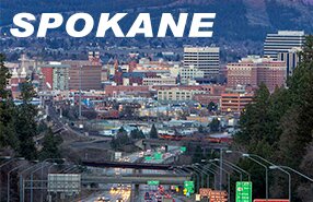 Image of downtown Spokane from I-90